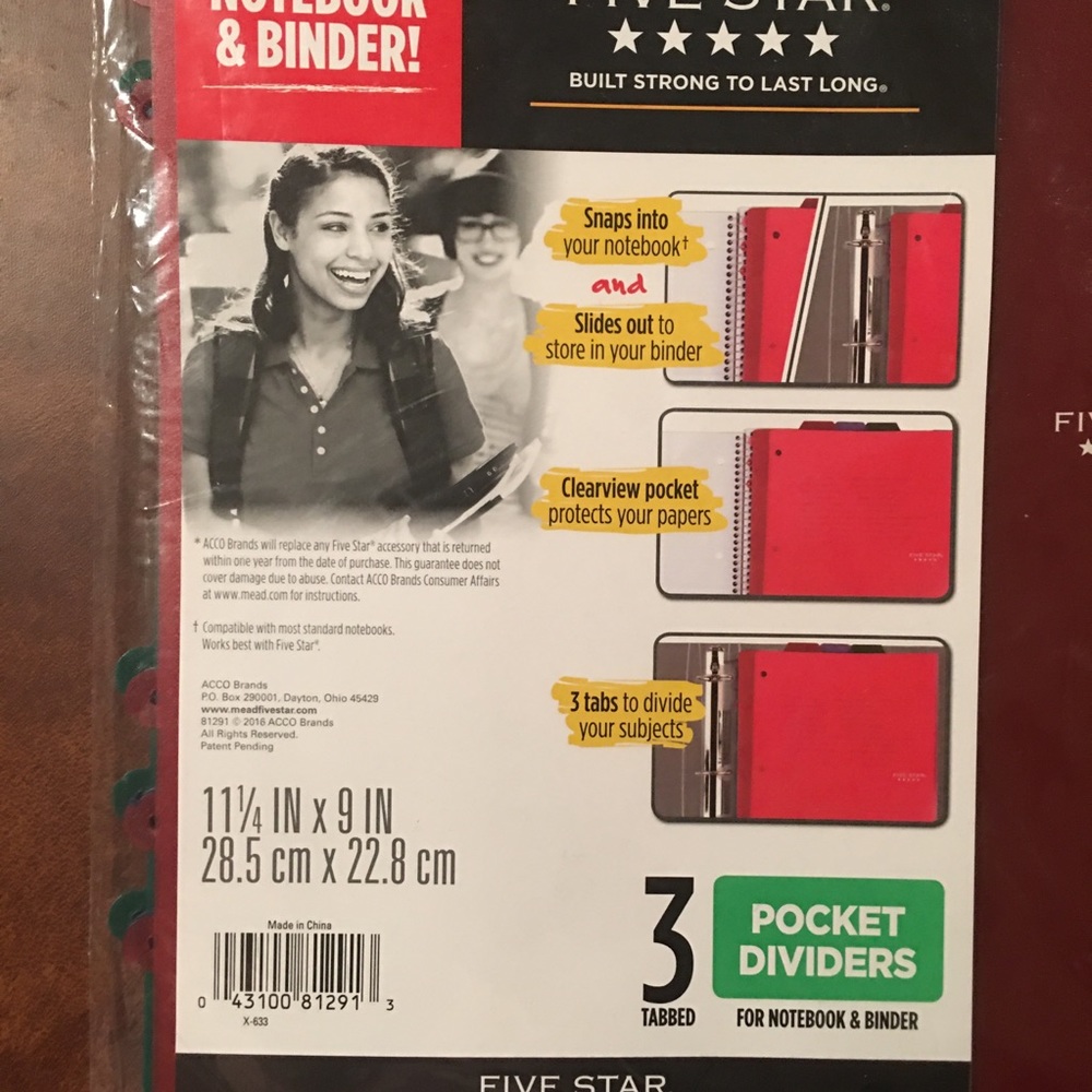 NWT 3 tabbed five star dividers